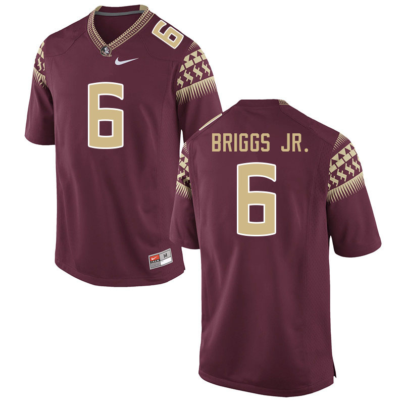 Men #6 Dennis Briggs Jr. Florida State Seminoles College Football Jerseys Sale-Garnet